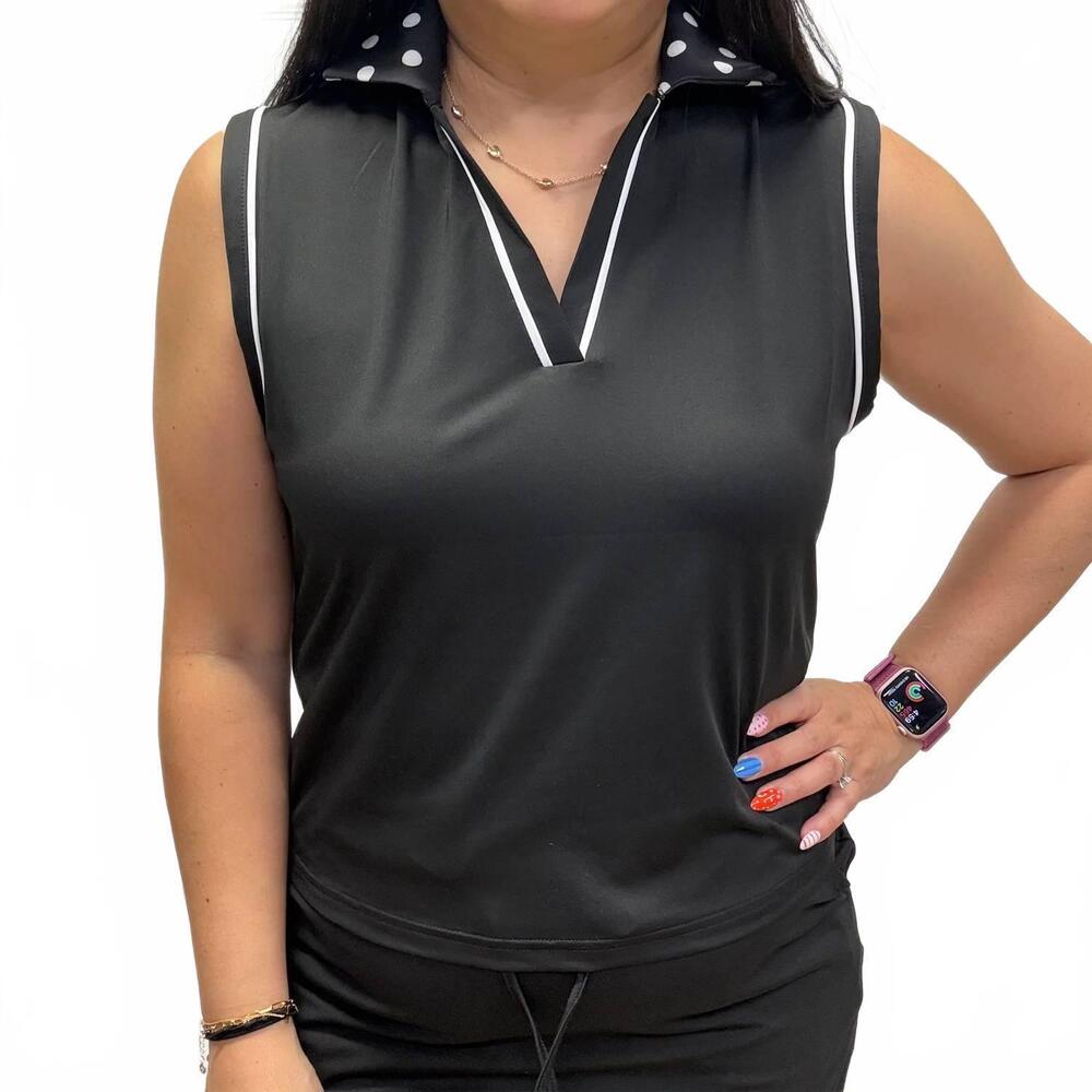 NEW JESS LEA everyday polo tank in after dark black
